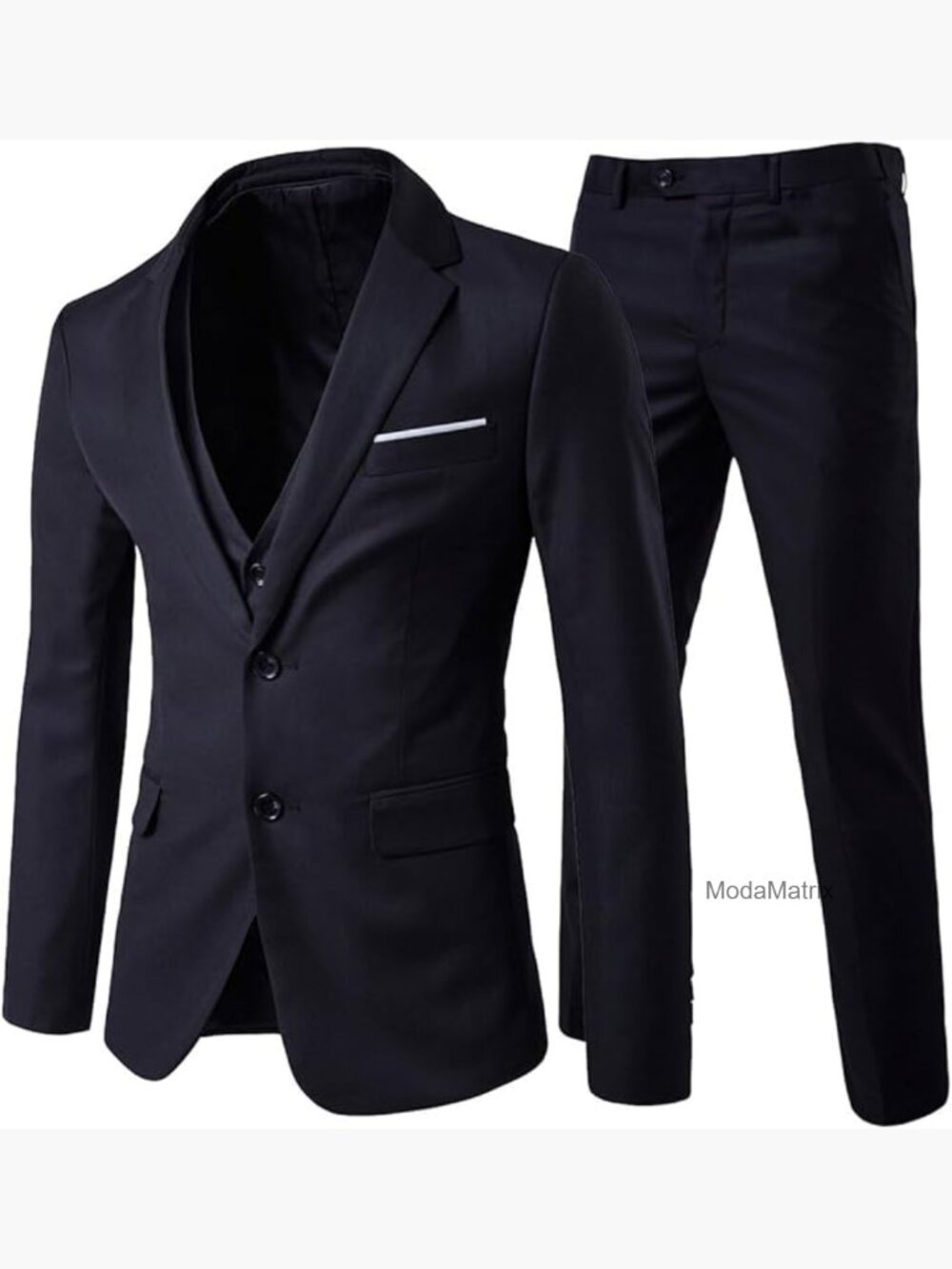 Men's 3-Piece Slim Fit Wedding Formal Suit with Vest